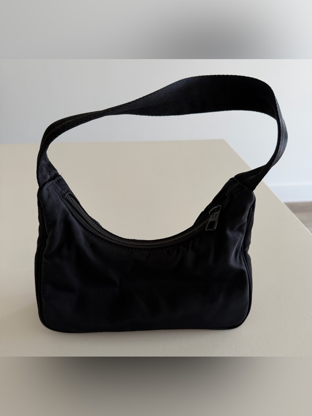 Aritzia Black Shoulder Bag - Minimal Nylon Hobo